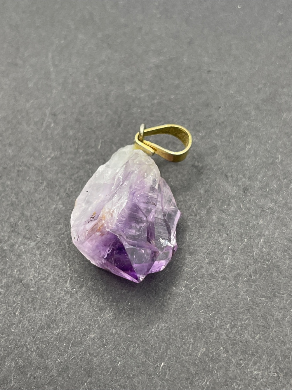 raw amethyst pendant